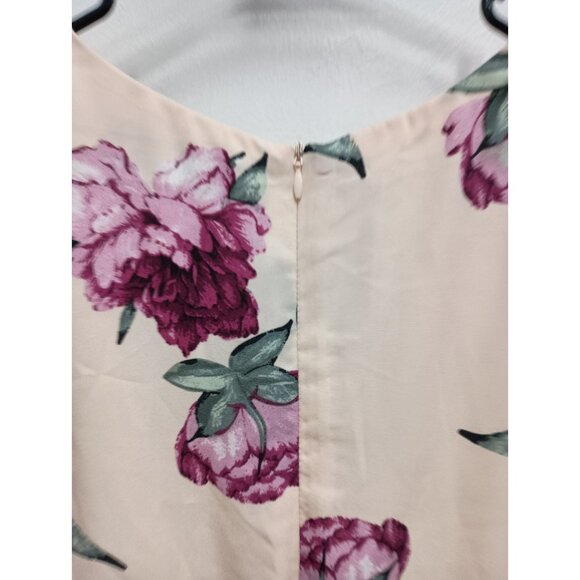 Lulus Womens Hi Low BOHO Maxi Dress Medium Blush Floral Flutter Sleeve Romantic - Picture 9 of 10